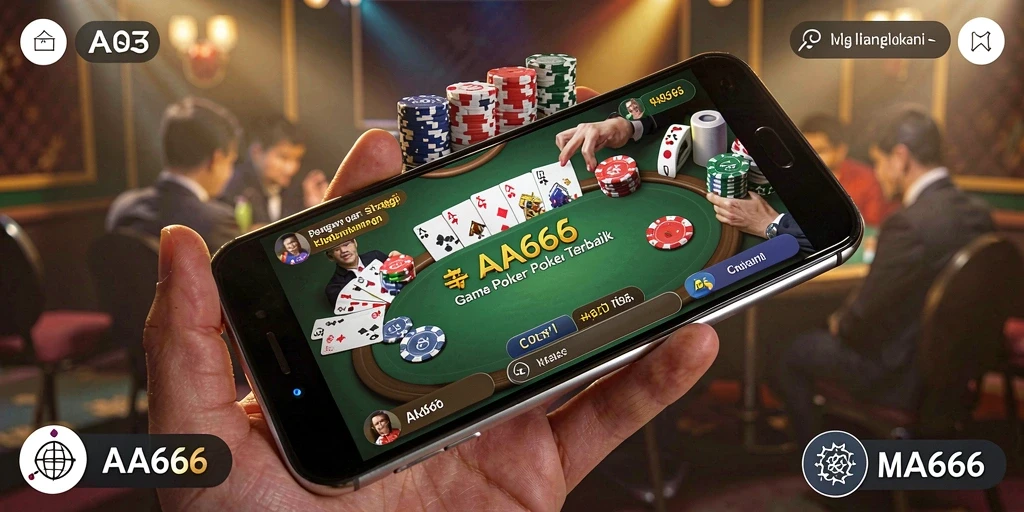 Tampilan gameplay poker yang seru di AA666.
