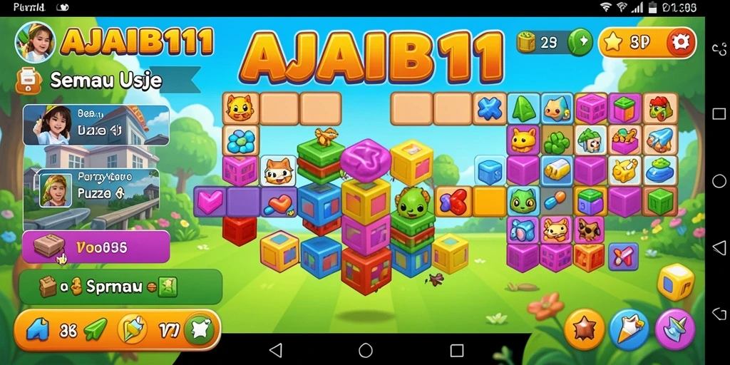 Tangkapan layar AJAIB11 menunjukkan permainan puzzle yang mengasyikkan.
