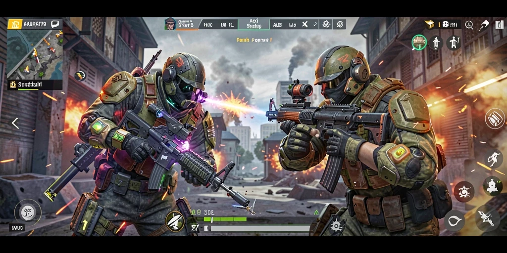 Screenshot menunjukkan aksi seru gameplay FPS di AKURAT79.