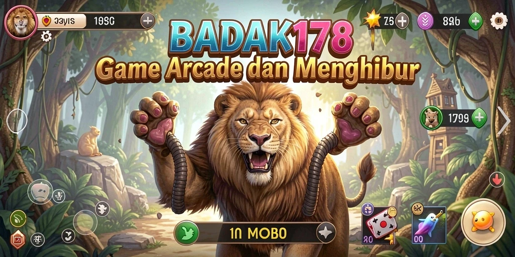 Tampilan seru gameplay BADAK178 yang penuh warna.