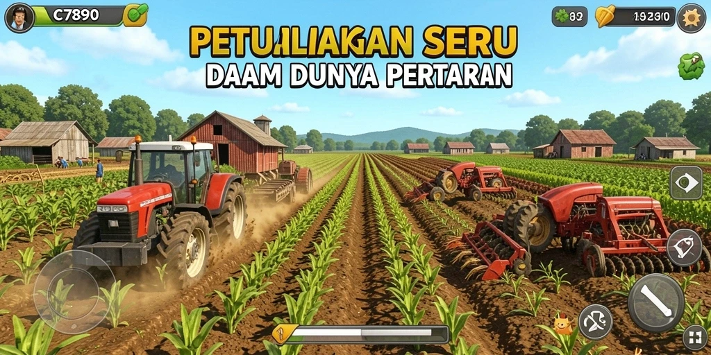Tampilan gameplay <strong>C7890</strong> di dunia pertanian yang menakjubkan.