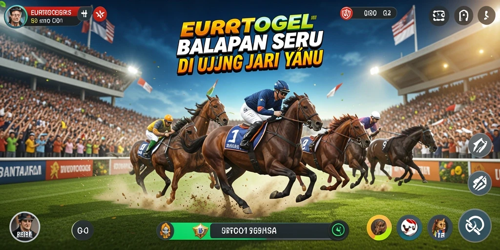 Screenshot utama EUROTOGEL menampilkan aksi balapan yang seru.