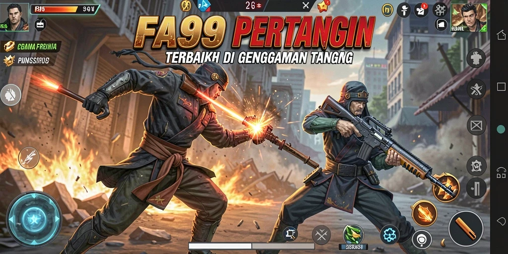 Gameplay FA99 menampilkan pertarungan seru antar karakter dengan efek visual menawan.