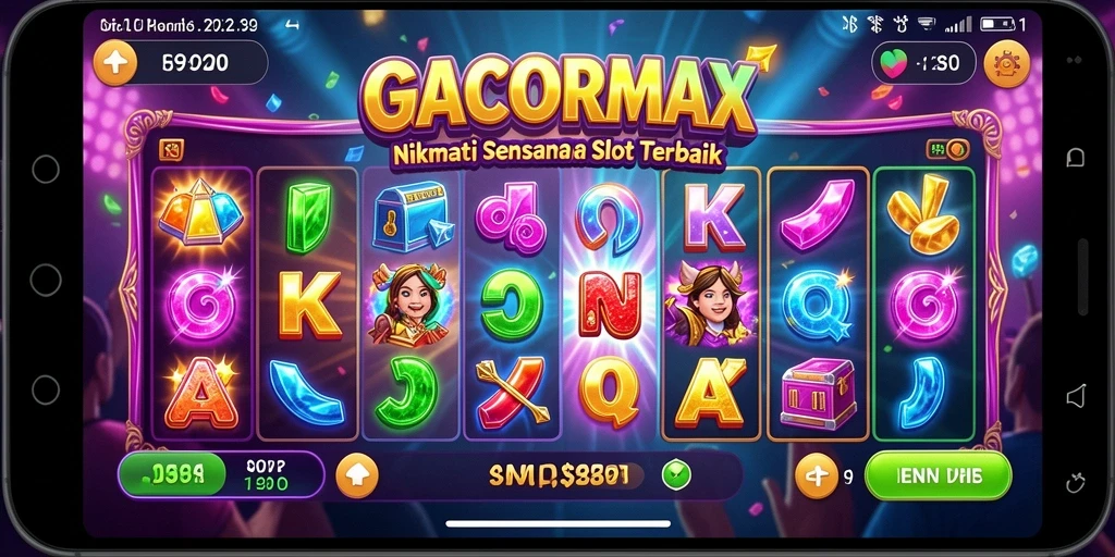 Tampilan utama gameplay GACORMAX dengan mesin Slot menarik.