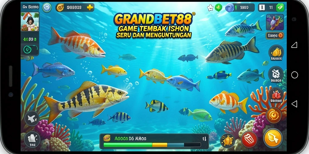 Tampilan gameplay seru Tembak Ikan di GRANDBET88.
