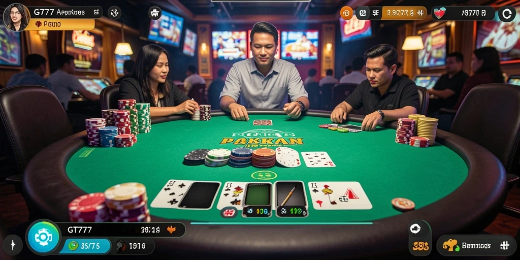 Screenshot gameplay GT777 yang seru dan menegangkan dalam Poker.