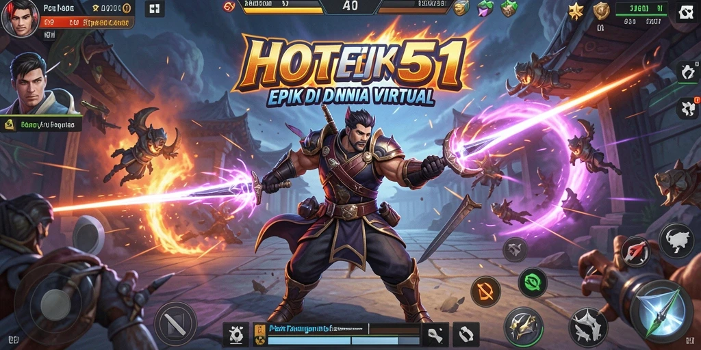 Gameplay HOT51 yang penuh aksi dalam pertempuran seru.