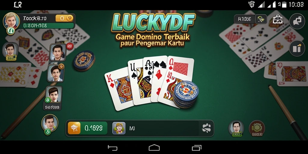 Tampilan gameplay domino di LUCKYDF yang seru dan interaktif.
