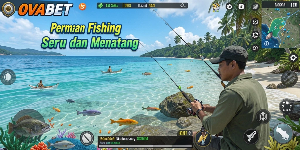 Screenshot gameplay OVABET yang menampilkan pengalaman memancing yang seru.