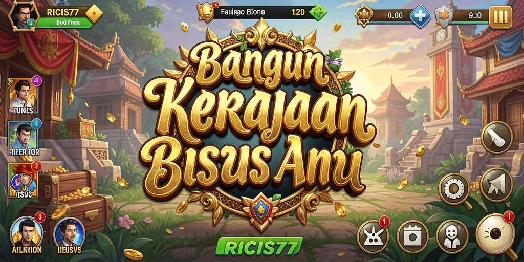 Screenshot RICIS77 menunjukkan interaksi pemain dalam membangun kerajaan bisnis.