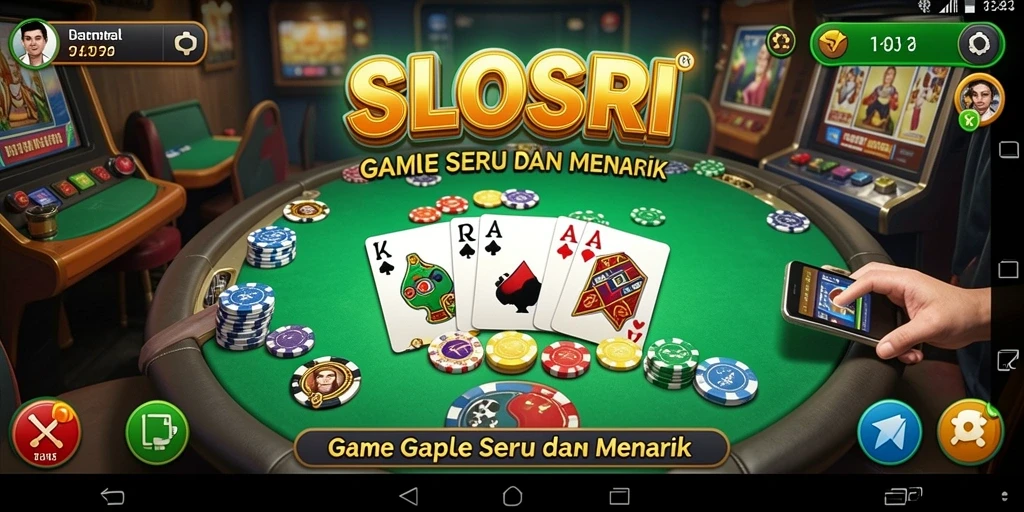 Screenshot utama SLOTSRI menampilkan gameplay seru permainan Gaple.
