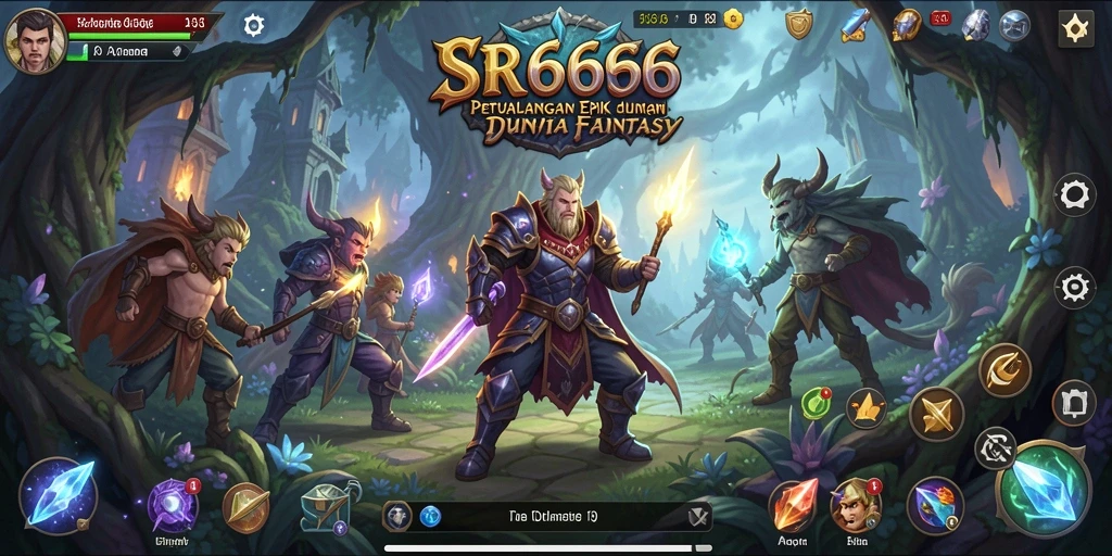 Screenshot gameplay SR6666 menampilkan pertarungan epik dan karakter yang beragam.