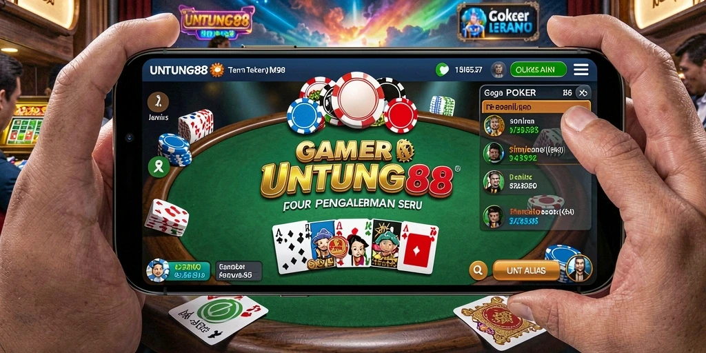 Tampilan gameplay Poker seru di UNTUNG88 dengan fitur interaktif.